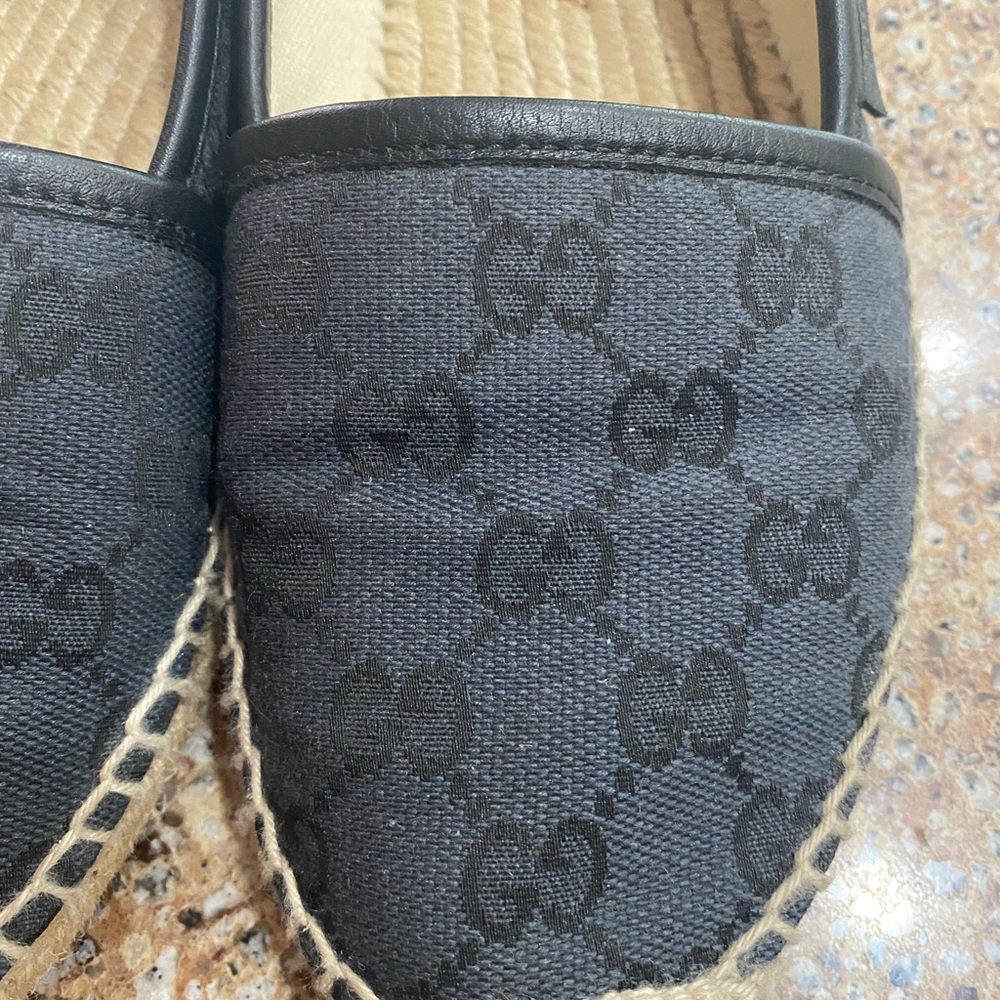 Authentic Gucci Canvas Espadrille Flats Size 35 - Picture 5 of 12
